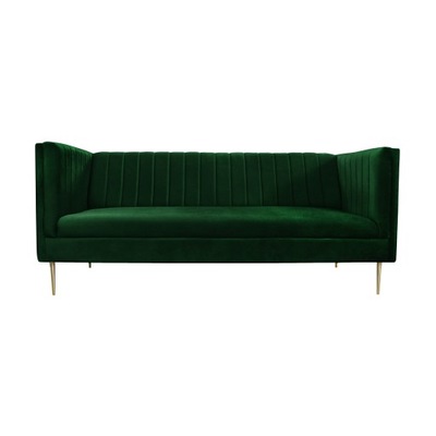 INGA elegancka sofa z przeszyciami, złote nogi