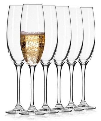 Smukłe kieliszki do szampana KROSNO Elite 180ml