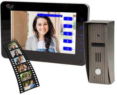 WIDEODOMOFON 2 WEJŚCIA ZDJĘCIA MENU PL 7CALI DOTYK