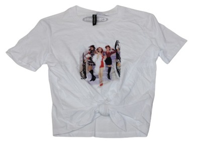 H&M t-shirt koszulka XS 160 cm NADRUK