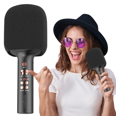 Maxlife mikrofon do karaoke z głośnikiem Bluetooth funkcja echa pogłos modu