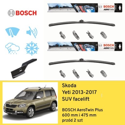 ESCOBILLAS PARTE DELANTERA PARA SKODA YETI SUV RESTYLING (2013-2017) BOSCH  