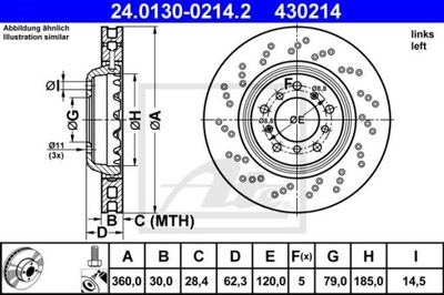 ATE 24.0130-0214.2 ДИСК ТОРМОЗНОЙ