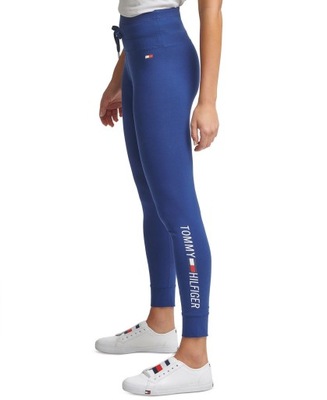 Damskie legginsy Tommy Hilfiger z wysokim stanem, niebieskie XS