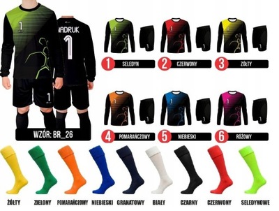 STRÓJ BRAMKARSKI TWÓJ NADRUK ROZMIAR 146 + GETRY