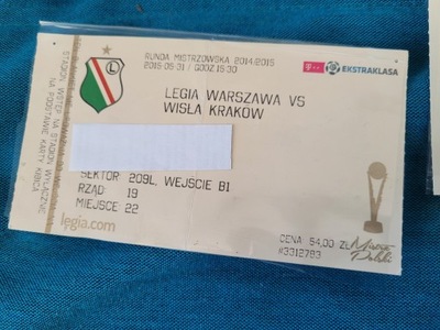 bilet Legia Warszawa - Wisła Kraków