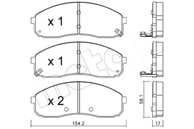 METELLI КОЛОДКИ ГАЛЬМІВНІ KIA CARNIVAL II 2.5 V6 (G