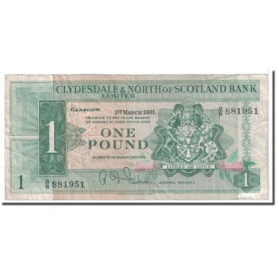 Banknot, Szkocja, 1 Pound, 1961, 1961-03-01, KM:19