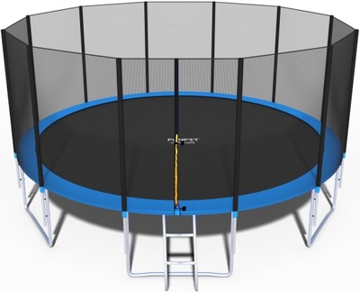 TRAMPOLINA OKRĄGŁA STOJĄCA Z SIATKĄ I DRABINKĄ 490cm 16ft