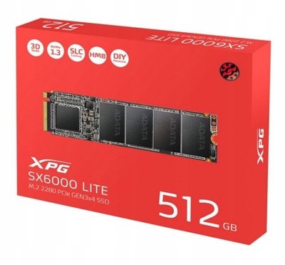 Adata Dysk XPG SX6000 Lite 512GB M.2 2280 PCIe GEN3x4 NVMe 1.3 SSD