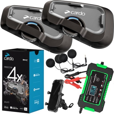 INTERKOM PARA MOTOCICLETA CARDO FREECOM 4 PIEZAS DUO JBL + RECTIFICADOR + SOPORTE  