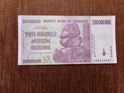 C433.ZIMBABWE 200 000 000 DOLARÓW