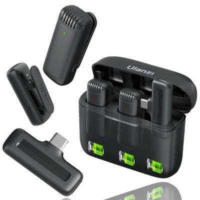 BEZPRZEWODOWY MIKROFON KRAWATOWY DO TELEFONU USB-C ODBIORNIK NADAJNIK