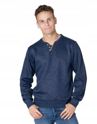 Sweter Męski Bluza Swetrowa Swetry 87-2 XL granat