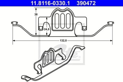 RESORTE SOPORTE BMW 5ER REIHE/E60 LIMOU ATE 11.8116-0330.1  