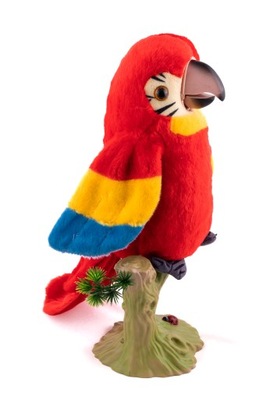 Interaktywna papuga gadająca pluszowa czerwona