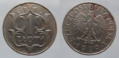 B279. POLSKA, 1 ZŁ 1929 ST.3+