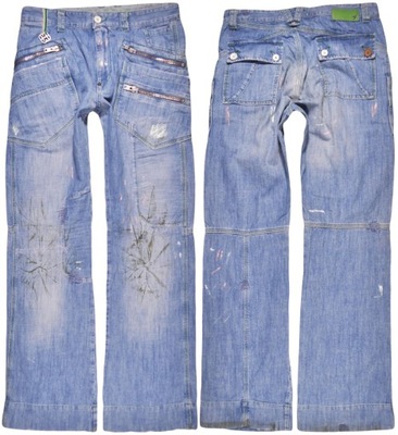 DIESEL spodnie BLUE jeans DIRTY ZIPPED _ W28 L32