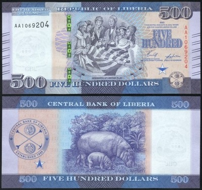 $ Liberia 500 DOLLARS P-42a UNC 2022