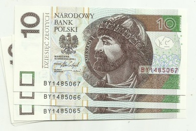 10 złotych 2016 seria BY stan UNC