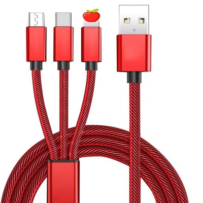 Kabel ładujący USB Potrójny adapter aluminiowy w