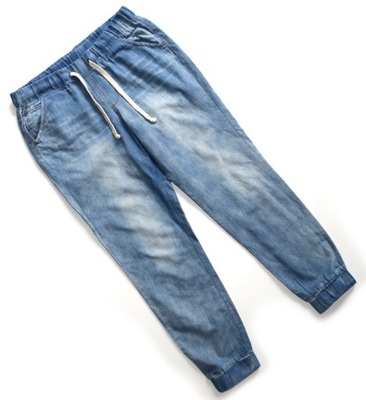 CARRY S 36 JASNE SPODNIE JEANSOWE LUŹNE SPORTOWE LETNIE NA GUMCE JEANS