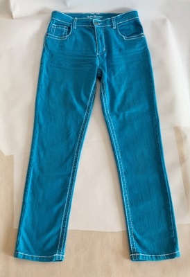 Spodnie letnie jeansy TURKUSOWE 164 j. NOWE