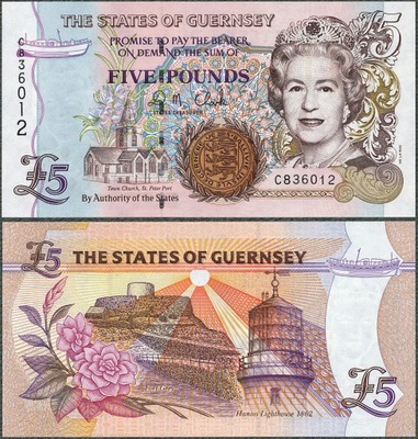 Guernsey - 5 funtów ND/1996 * P56c * Elżbieta II