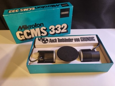 Retro Zestaw mikrofonów Grundig GCMS 323, nie używany, z pudełkiem.