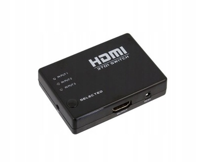 Switch HDMI Przełącznik sygnału video HDMI 1.3b z pilotem i odbiornikiem iR
