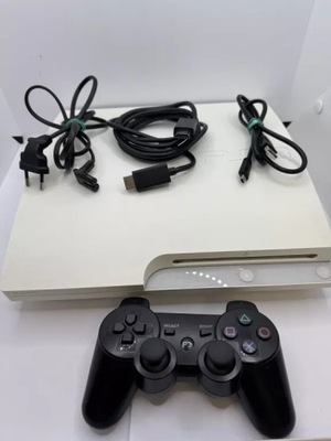 KONSOLA PS3 BIAŁA +KABLE+PAD