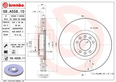 DISCO DE FRENADO BREMBO 09.A558.11  