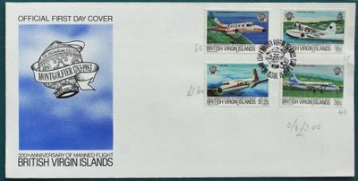 VIRGIN ISLANDS - 1983 - LOTNICTWO - KOPERTA FDC