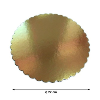 Podkład tortowy gruby gładki karbowany śr. 22 cm