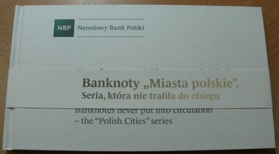 ALBUM Z BANKNOTAMI MIASTA POLSKIE 1990 - 9 szt. (1