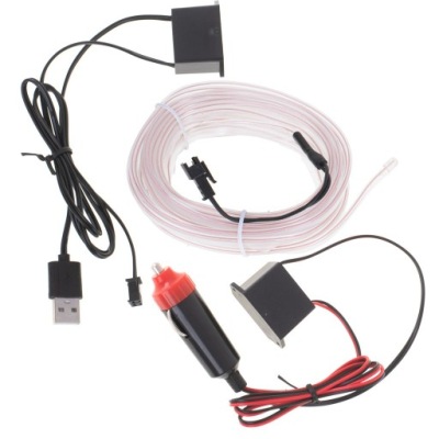 LED Oświetlenie Ambientowe do Samochodu USB / 12V Taśma 5m Biała