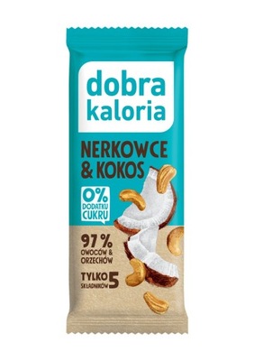 BATON DAKTYLOWY NERKOWCE & KOKOS BEZ DODATKU CUKRÓW 35 g - DOBRA KALORIA DO