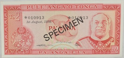 1.fu.Tonga, 2 Pa'anga 1978 Specimen, St.1-