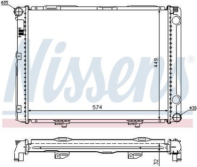 473016 NISSENS РАДИАТОР ДВИГАТЕЛЯ ПОДХОДИТ DO: MERCEDES 190 (W201) 2.3 09.86-0