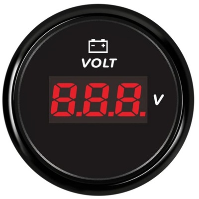 52MM CAR VOLTMETER 8-16 / 16-32 VOLTS WATERPROOF WITH RED BACKLIGHT ~78263