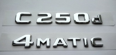 C250d 4Matic Mercedes emblemat chrom