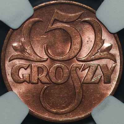 5 groszy 1939 - MS 65 RD - NGC - MENNICZE