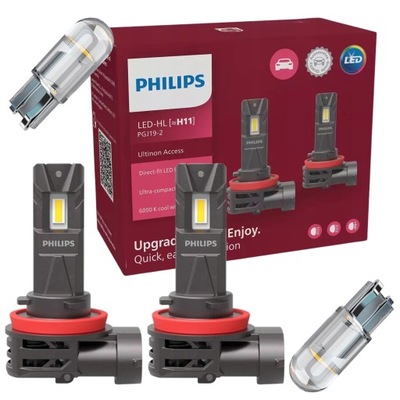 LUCES PHILIPS H11 DIODO LUMINOSO LED ULTINON MAZDA DIRECCIÓN E11 RETROFIT + W5W OEM  