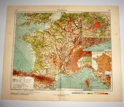 MAPA FRANCJA 1934 Minerva Atlas