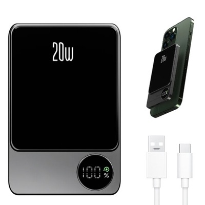 POWER BANK INDUKCYJNY MAGNETYCZNY BEZPRZEWODOWY POWERBANK 5000MAH