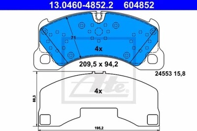 13.0460-4852.2 КОЛОДКИ HAM.ПЕРЕДНЯ PORSCHE PANAMERA 09-