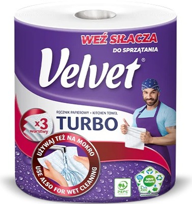 Velvet ręcznik papierowy TURBO 1 GIGAROLKA 3W