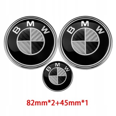 3 SZTUK/ZESTAW EMBLEM BMW 82MM 82MM 45MM  