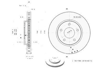 BREMBO DISCS BRAKE 2 PCS. MITSUBISHI LANCER VI - milautoparts-fr.ukrlive.com