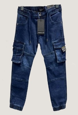 Spodnie chłopięce jeans bojówki joggery 134-140